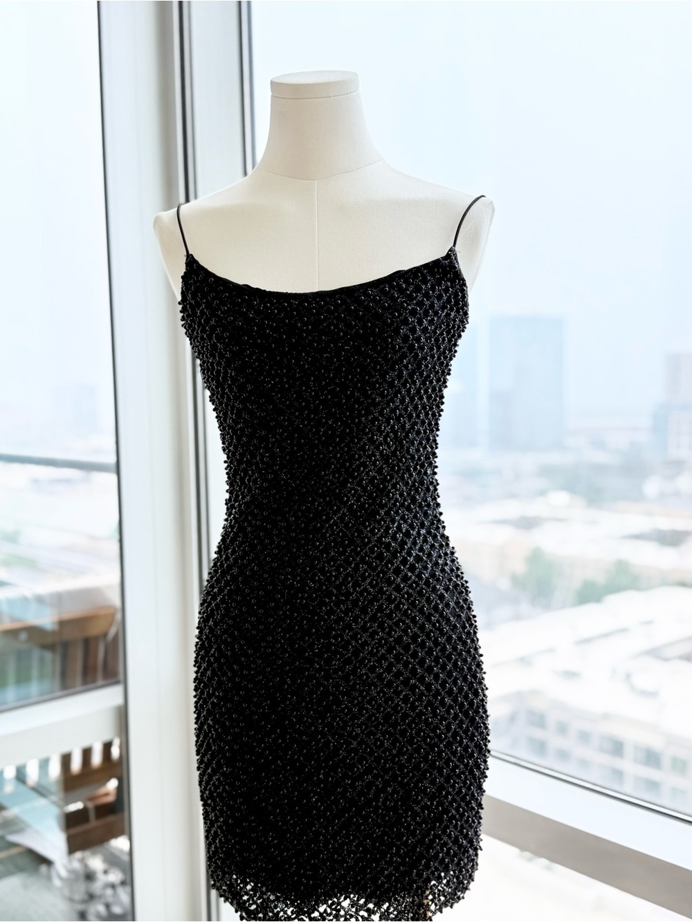 Oh Polly Black Beaded Embellished Mini Dress